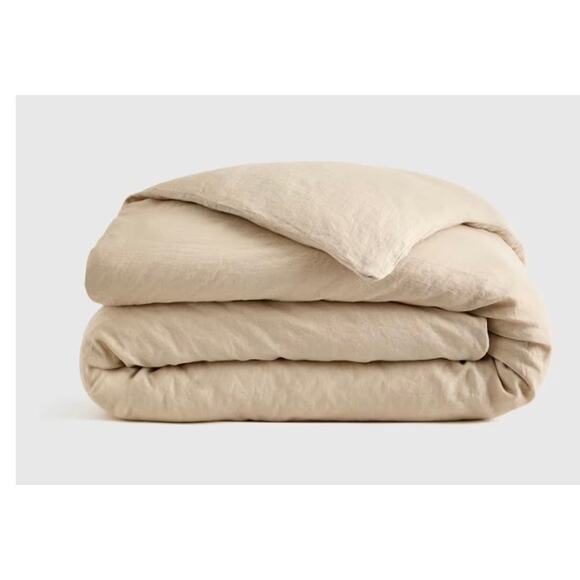 Quince European Luxury Linen Duvet Cover Set king Oat NWOT #71 - Picture 2 of 5